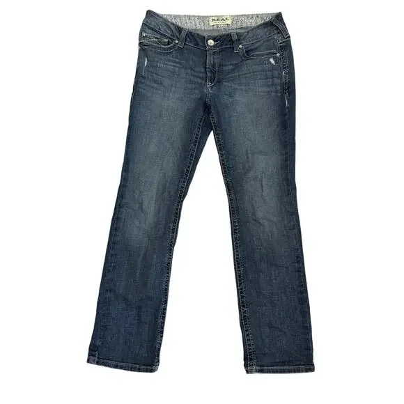 Ariat R.E.A.L. Gianna Straight Mid Rise Arrow Jeans Stryker Wash Style 10034655 - Picture 2 of 10